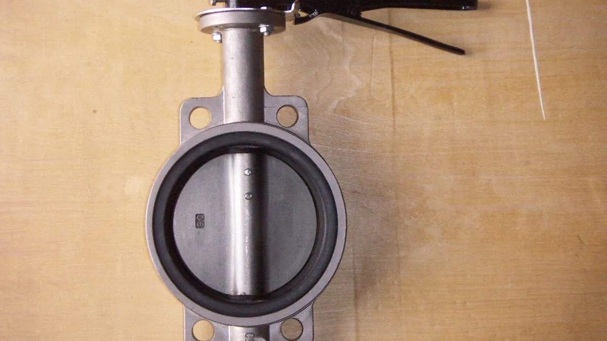 Pneumatic actuator installed on a butterfly valve assembly